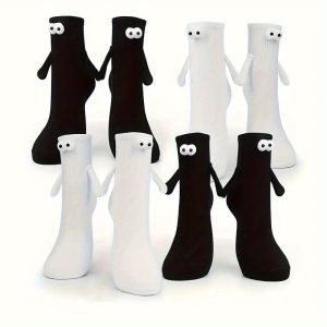 2 Pairs of Cozy Deodorant Hand-Holding Calf Socks