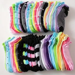 30 Pairs of Vibrant Candy Colored Short Socks