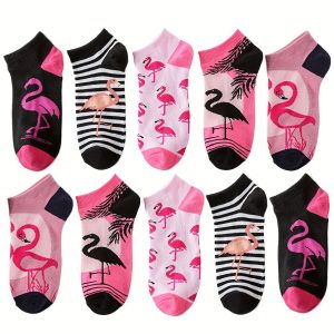 10 Pairs of Mens Ultra-Soft Flamingo Pattern Socks