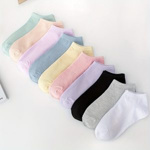 10pairs Girls Ultra-Soft Candy Color Short Ankle Socks