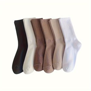 5 Pairs of Ultra-Soft Cotton Crew Socks