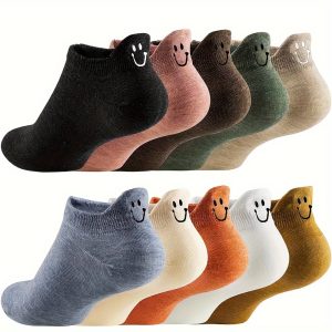 10 Pairs Embroidered Ankle Socks