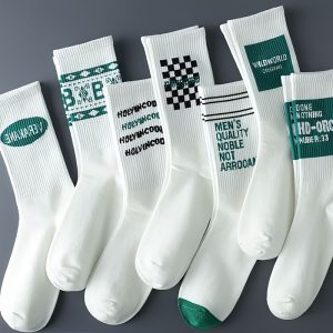 10 Pairs Stripe & Letter Mid Tube Socks