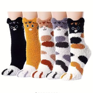 5-10 Pairs Women's Coral Fleece Socks